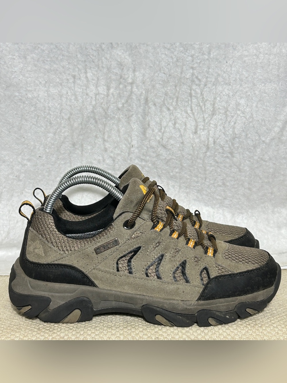 Ozark Trail Mens Taupe Lightweight Waterproof Leather Hiking Trail Shoes SZ US 7